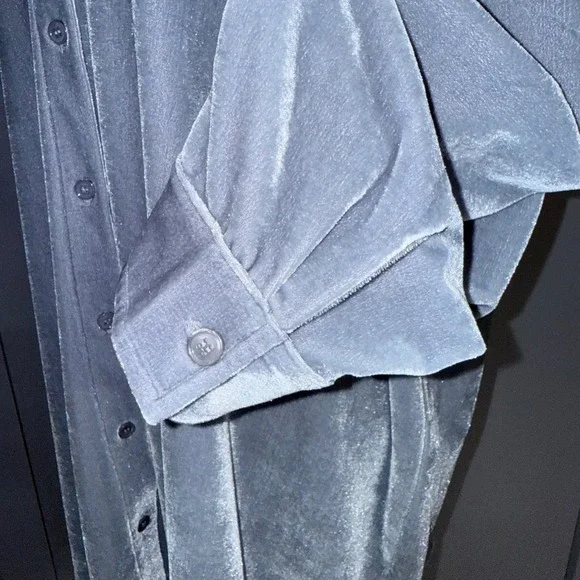 Soft Surroundings Velvet Boyfriend Tunic Button Down Shirt 3X Loungewear EUC - Picture 4 of 9